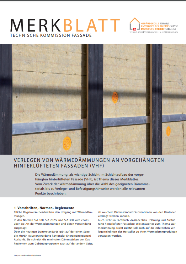 Dämmung an Vorgehängten Fassaden